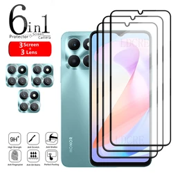 Honor X6A 용 강화 유리 풀 글루 스크린 보호대, 화웨이 아너 X6A X8 X8A 5G 70 라이트 렌즈 유리, 6 인 1