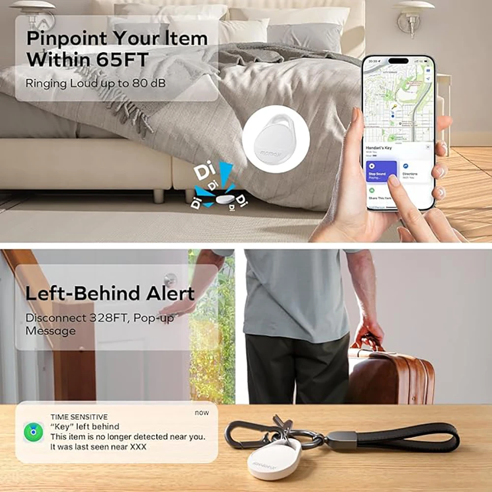 MOMAX AirTag Location Tracker Anti-loss device for global precise location tracking Compatible