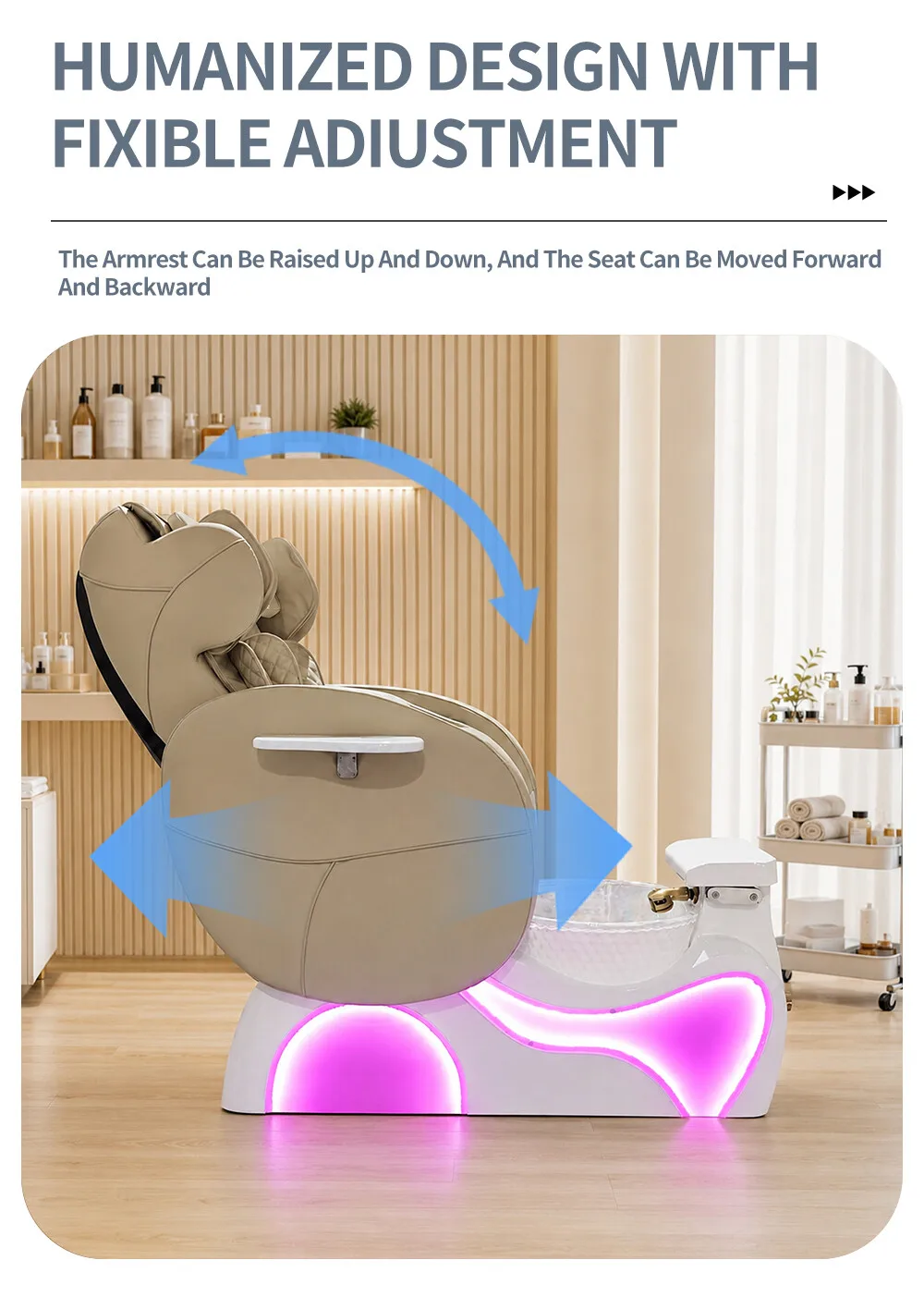 Elektrischer Massage-Pediküre-Spa-Stuhl Rücken-Körpermassage Maniküre-Pediküre-Sofa für Nagelstudio-Möbel Fußbad-Ausstattung – Detail 6