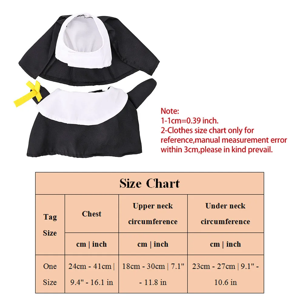 Pet Dress Cosplay Nun Headwear Puppy Kitten Nun Style Dress Halloween Dress Up Clothes Pet Costume Set Dog Transform Clothes