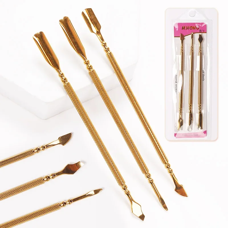 

3Pcs Nail Cuticle Pusher Stainless Steel Cuticle Remover Pusher Dead Skin Pedicure Nail Care Clean Manicure Tools
