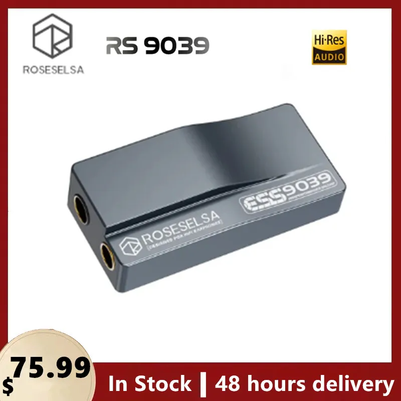 ROSESELSA RS9039 Portable Flagship-Grade USB DAC/AMP All-new ES9039Q2M Chip TypeC Headphone Amplifier DSD256 3.5mm 4.4mm Output