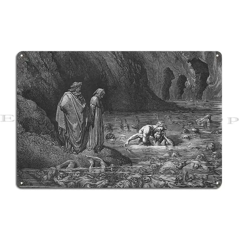 Dante S Divine Comedy Gustave Dore Metal Sign Pub Kitchen Living Room Printed Poster Tin Sign Poster