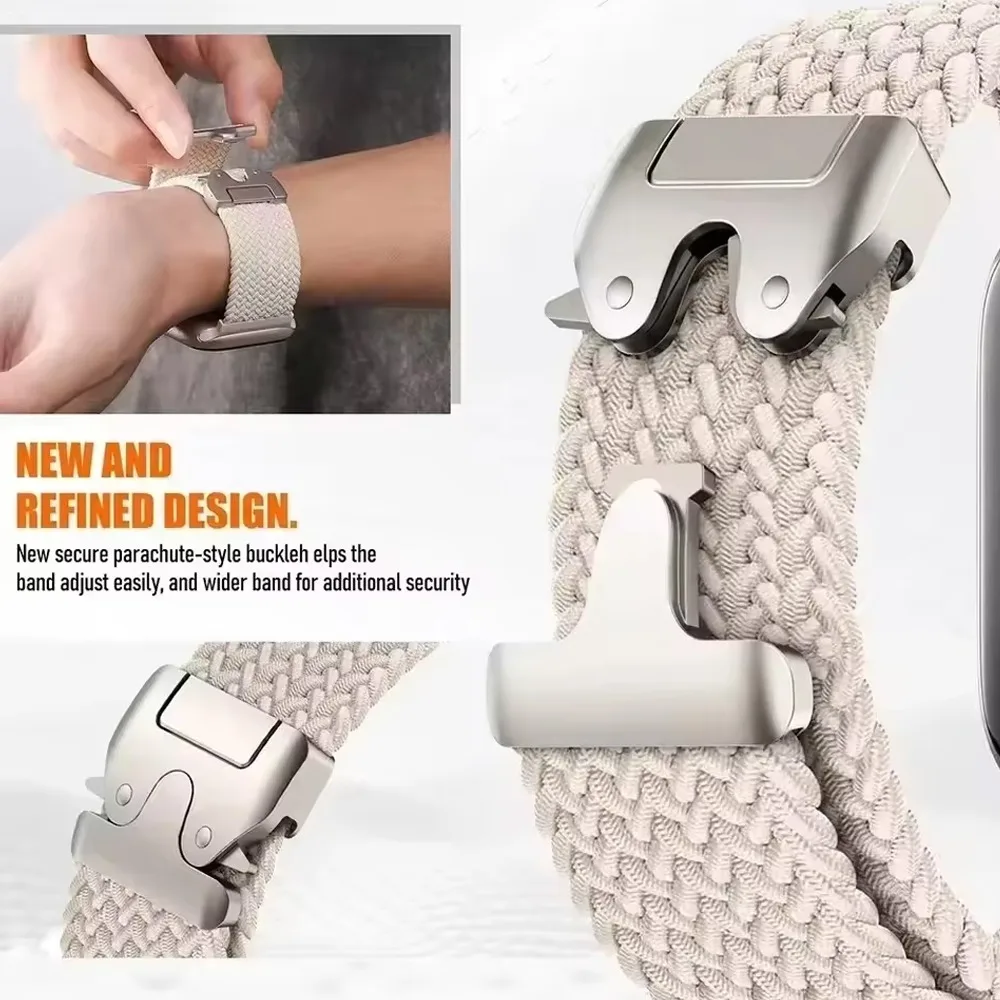 22mm 20mm Parachute Buckle Braided Nylon Strap for Redmi Watch 5 Active/Lite Comfortable wristband For Redmi Watch 3 Lite/Active