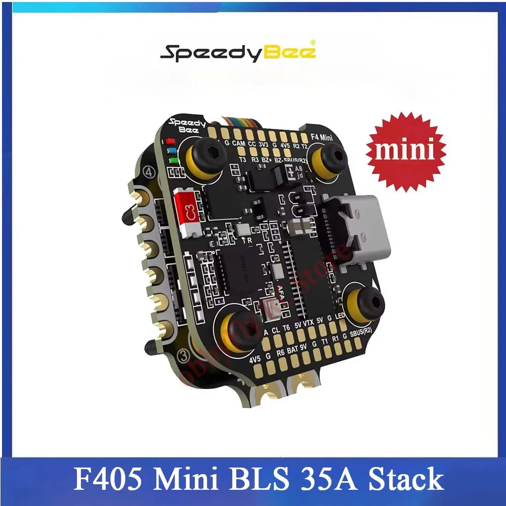 

Контроллер полета SpeedyBee F405 Mini BLS 35A 20x20 Stack F405 35A BLHELI_S 4in1 ESC 3-6S LIPO для дронов Agile FPV Freestyle