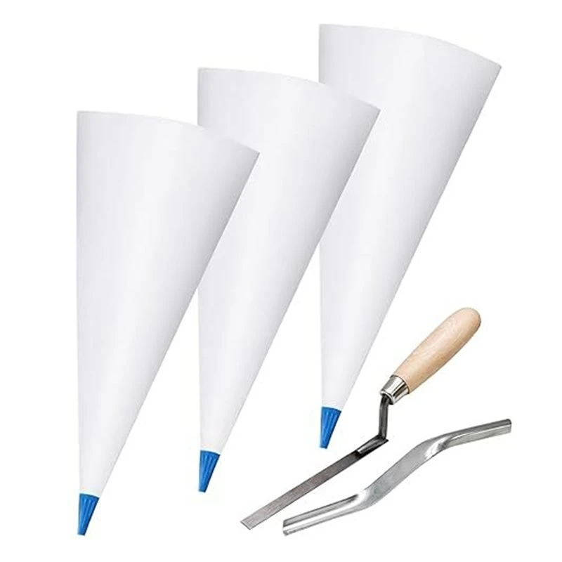A25I-Tile Grout Applicator Bag Complete Set Tile Grout Piping Bag Tool Set Floor Tile Caulking Renovation