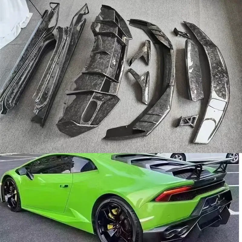 

Передний бампер из углеродного волокна для Lamborghini Huracan LP580 LP610 2014-2020, задний диффузор, боковая юбка, спойлер