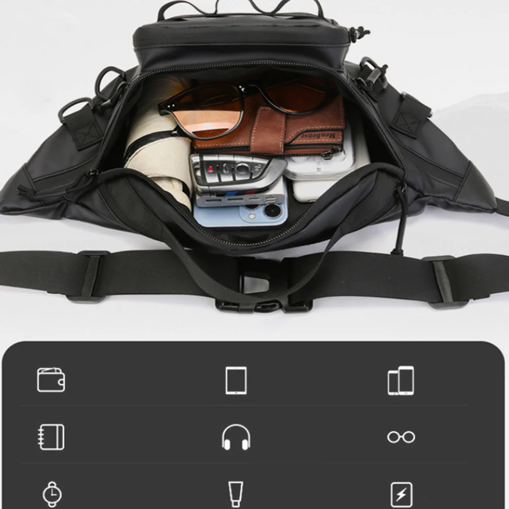 حقيبة صيد خارجية بسحاب، حقيبة صيد خفيفة الوزن مقاومة للماء، حقيبة خصر متعددة الوظائف، حقيبة صدر، حقيبة رياضية خارجية للرجال #4