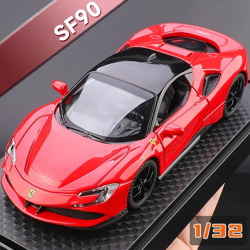1:32 SF90 Supercar Model Simulation Rafa Alloy Car Model Gift Ornament Toy Diecast Alloy Car Model Collectible