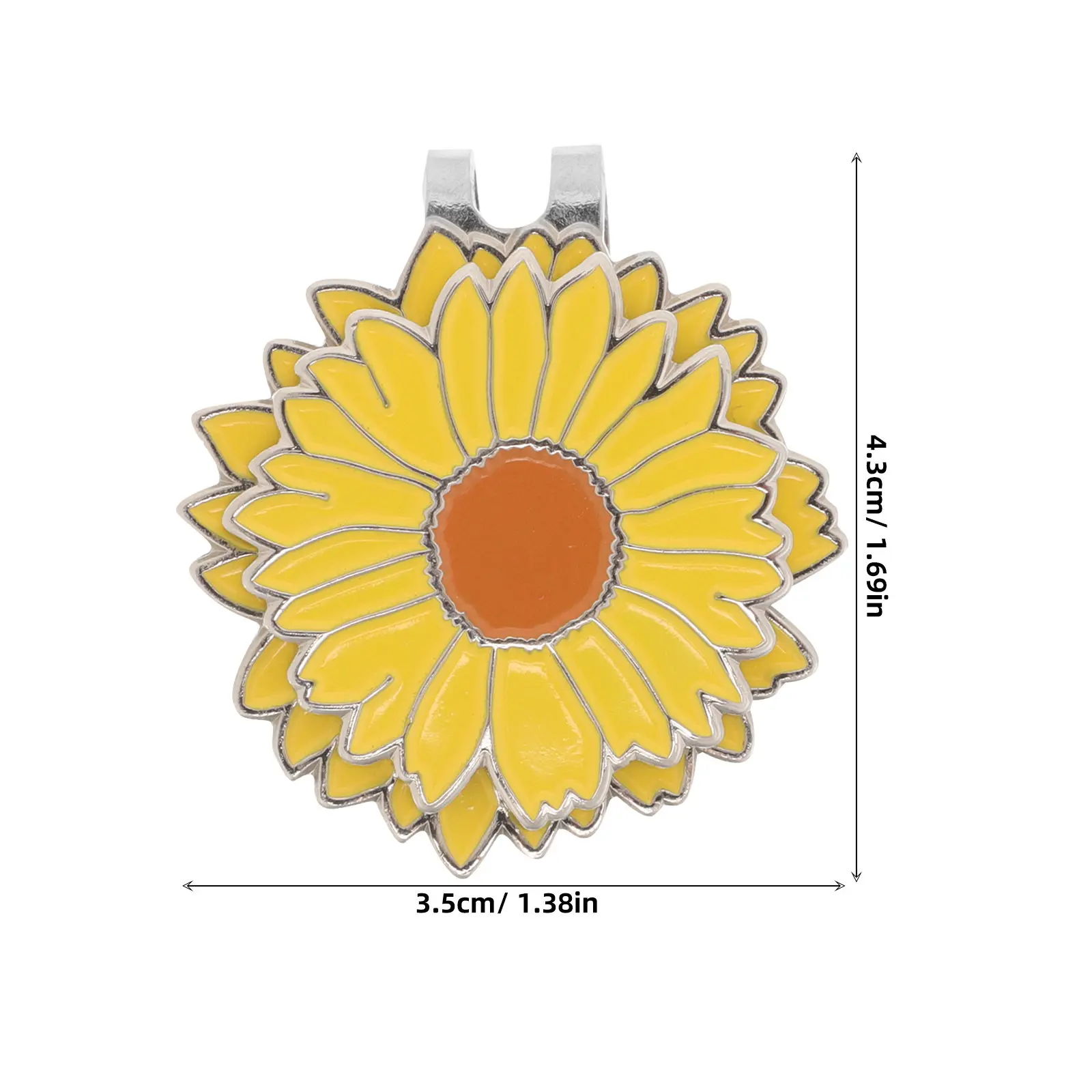 Golf Hat Clip Flower Metal Ball Marker Holder Clip for Men Women Golf Cap Visor Accessories Hat Ball Marker Holder view 4