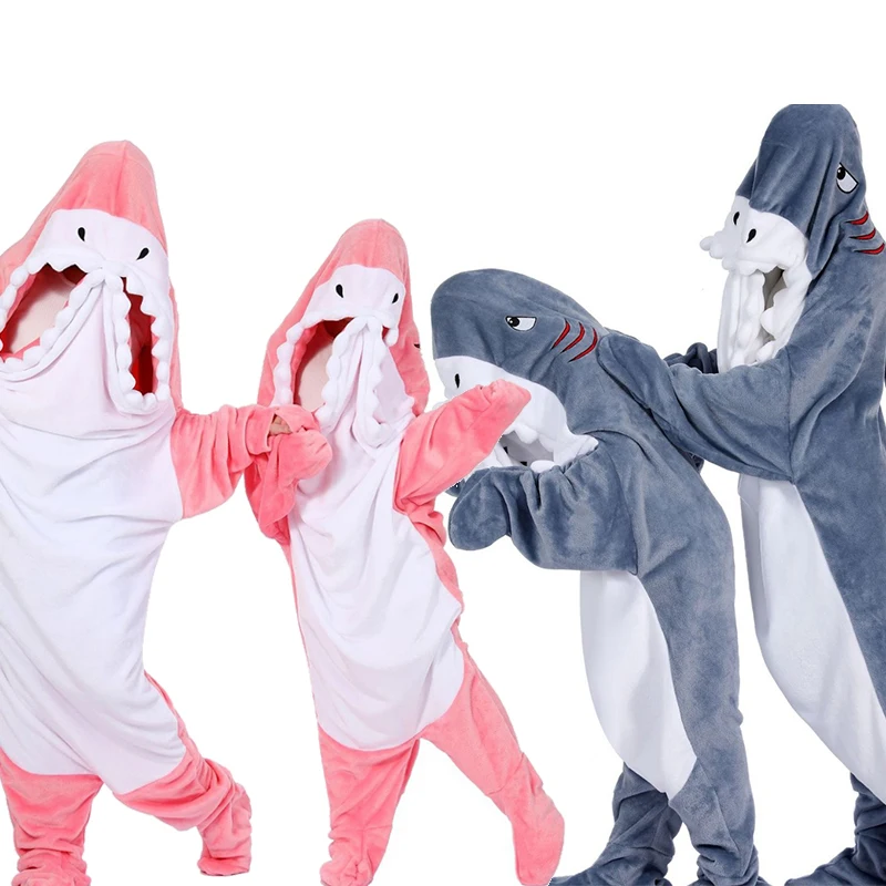 Unisex Child Male Shark Blanket Onesie Flannel Animal Hoodie Female Adult Dinosaur Sleeping Bag Green Dinosaur Halloween Costume