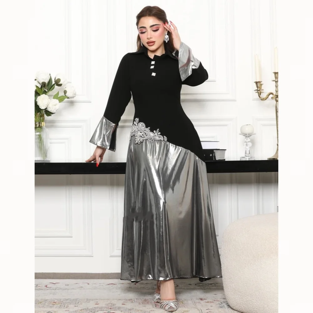 

Evening Jersey Draped Pleat Cocktail Party A-line High Collar Bespoke Occasion Gown Midi Dresses Saudi Arabia