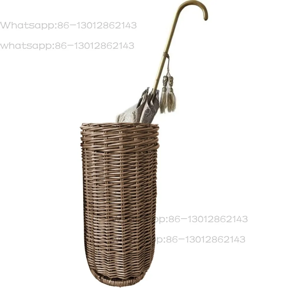 Wicker Umbrella Stand Indoor, Umbrella Holder for Entryway, Natural & Handmade Rattan Umbrella Stand for Storing Umbrellas
