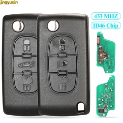 Jingyuqin Car Key 433Mhz ID46 ASK/FSK For Peugeot 307 407 607 807 Partner Citroen C3 C4 C5 C6 C8 Xsara 3/4B HCA/VA2 CE0536/0523