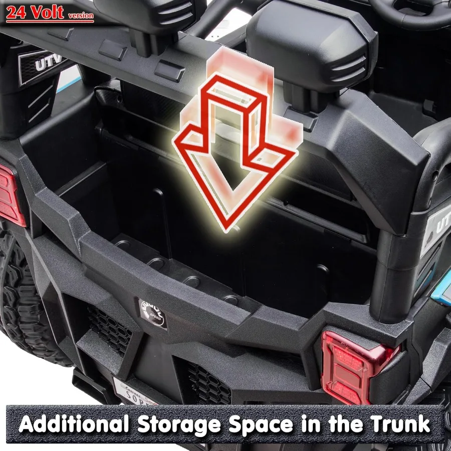 24V 7Ah Kids UTV Ride On Car with Remote Control 4WD Battery Powered Ride On Toys Off-Road Electric Car for Boys Girls, Music P