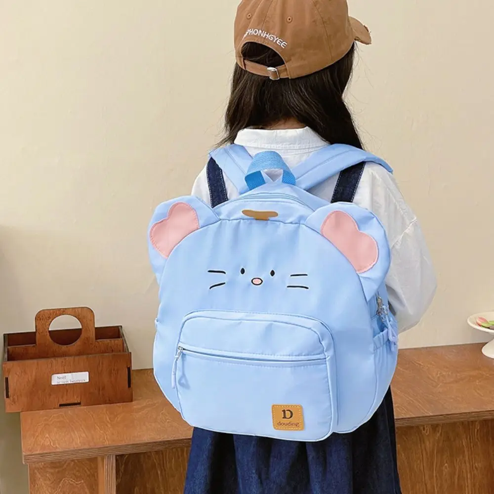 Creative Book Bag Cartoon Mouse Backpack Large Capacity Korean Style Children School Bag Nylon Cute Shoulder Bag Student