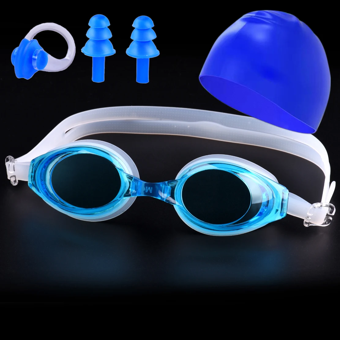 Adult swimming goggles high-definition water and fog-proof swimming goggles for men and women swim silicone swimming caps