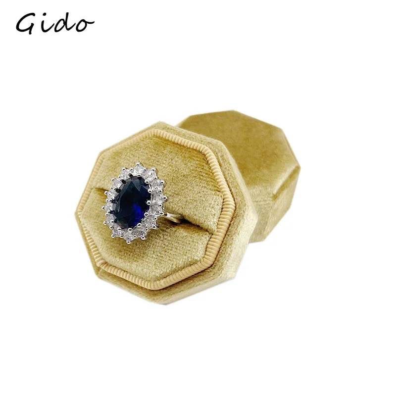 Three Rings Box Velvet Pair Ring Box Jewelry Wrap Packaging Exquisite Mini Jewelry Box for Women's Gifts