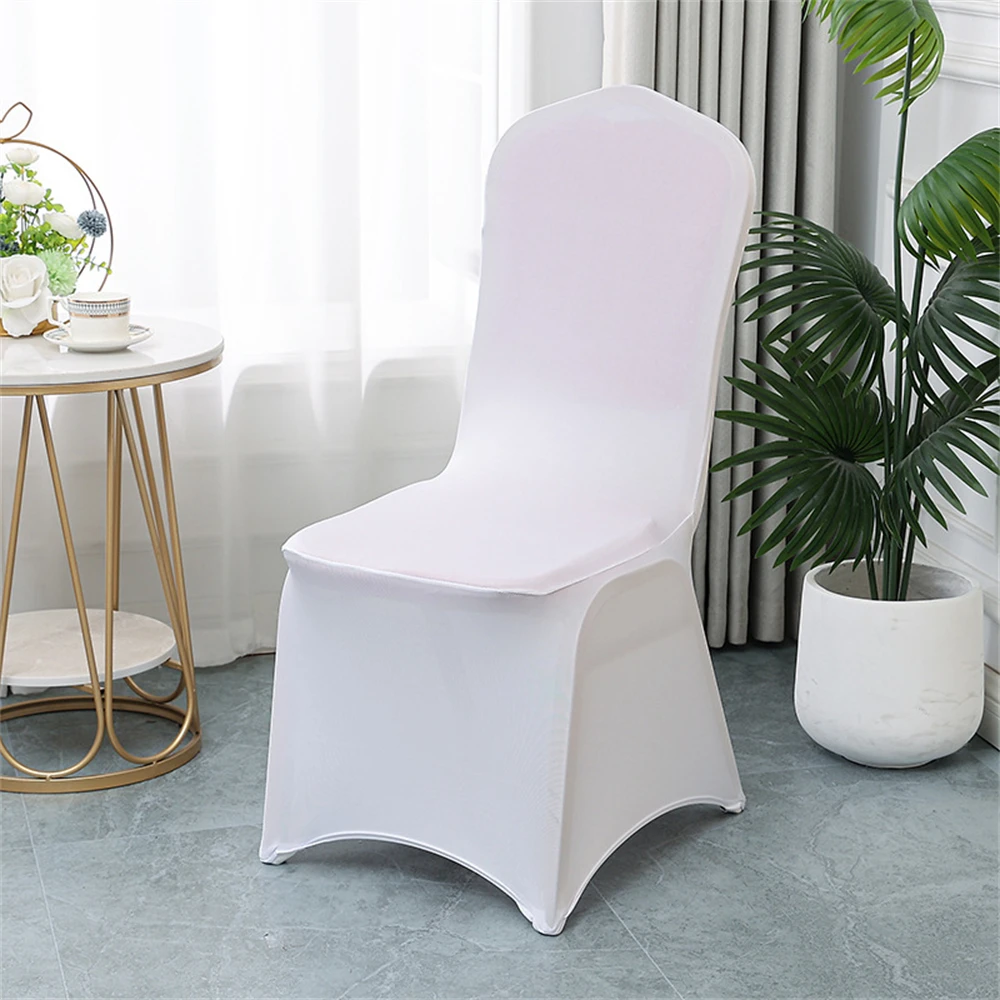 LORIE White Wedding Chair Cover Spandex for Restaurant Banquet Hotel Dining Party Satin Chair Cover