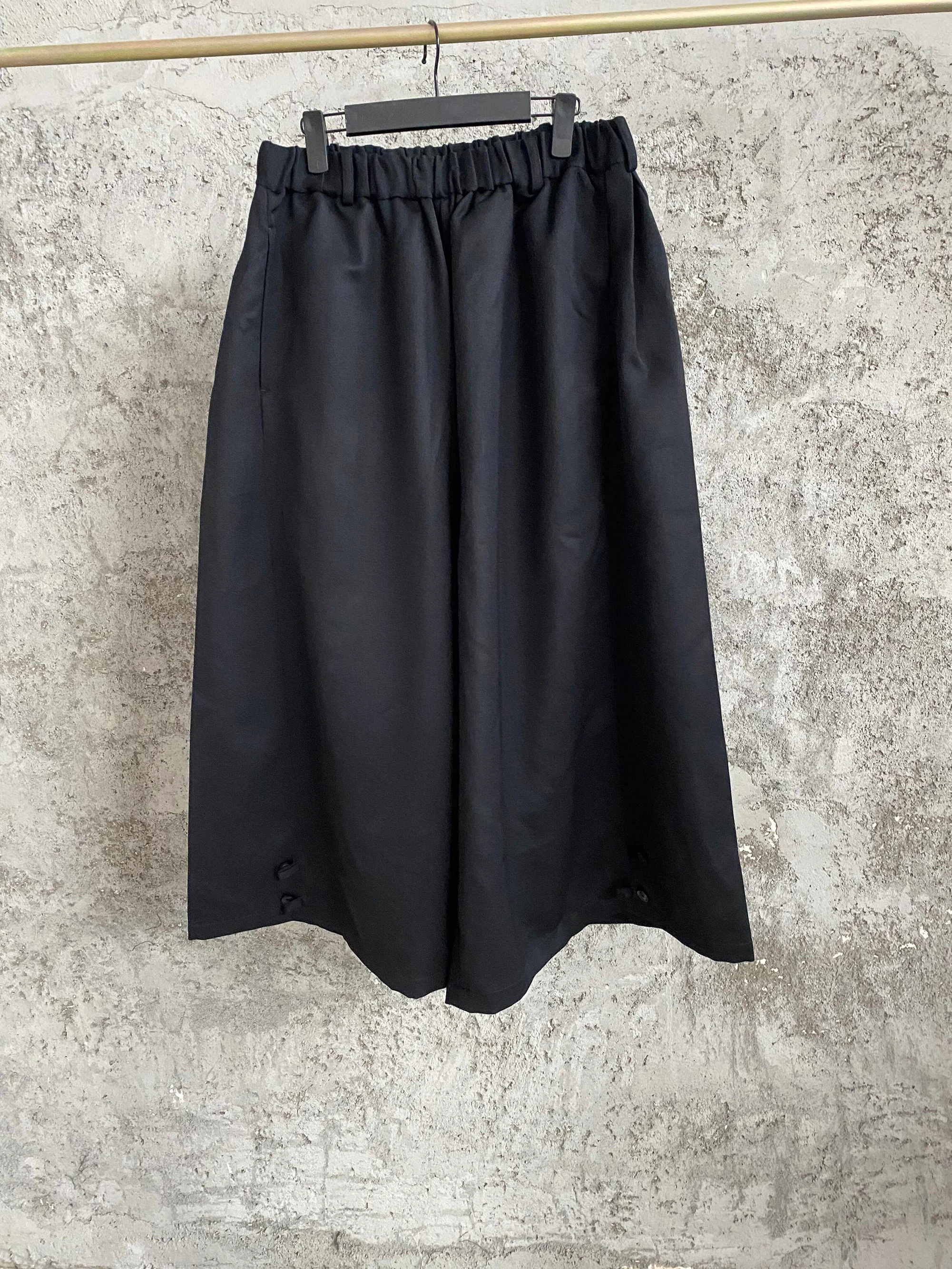 

TOP-YAMAMOTO Huada tweed Japanese wool casual black wide-leg pants long skirt Dark style