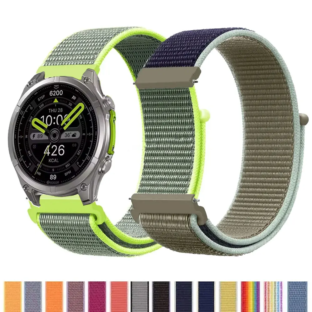 Nylon-Sportarmband für Zeblaze Stratos 4 3 2 Lite/Vibe 8 7 Pro/Btalk/GTR/GTS/Ares 3 Pro, 22 mm Bänder, Smartwatch-Ersatzarmband