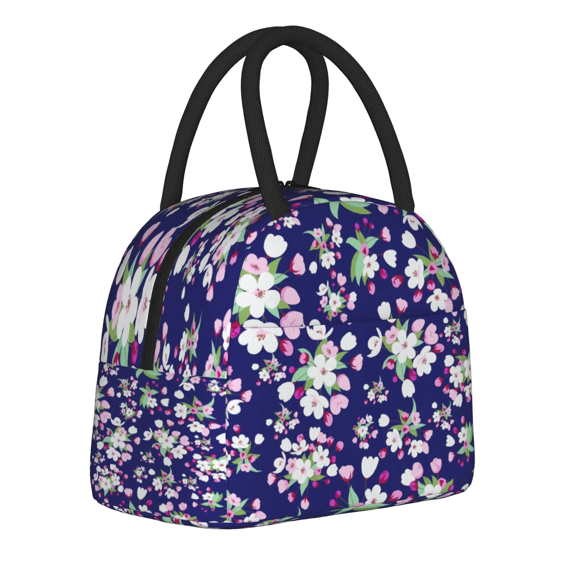 Japanese Sakura Cherry Blossom  Insulated Lunch Bag Thermal Bag Meal Container  Large Tote Lunch Box Food Storage Bags