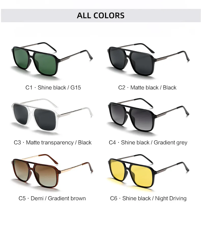 BEMORE Pilot Stylish Prescription Frames Men Sunglasses Acetate Polarized UV400 Sunscreen Graduated Lenses Optical Glasses