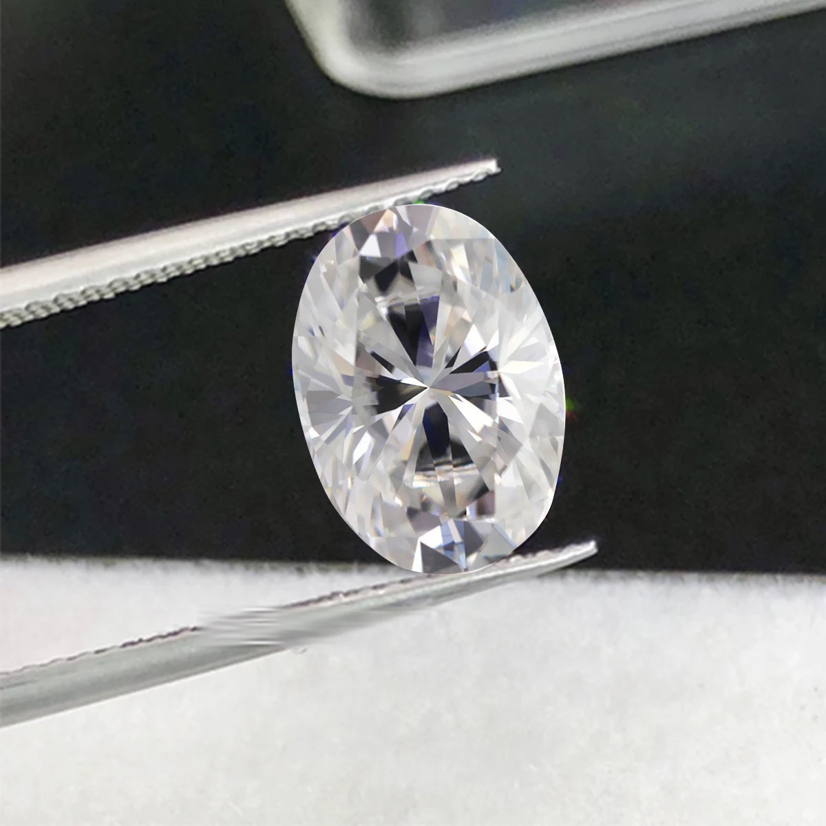 จริงรูปไข่ Moissanite หลวมอัญมณี0.1ct To 8ct D สี VVS1ที่ยอดเยี่ยม Pass เพชรเครื่องทดสอบ GRA ใบรับรองหมั้น