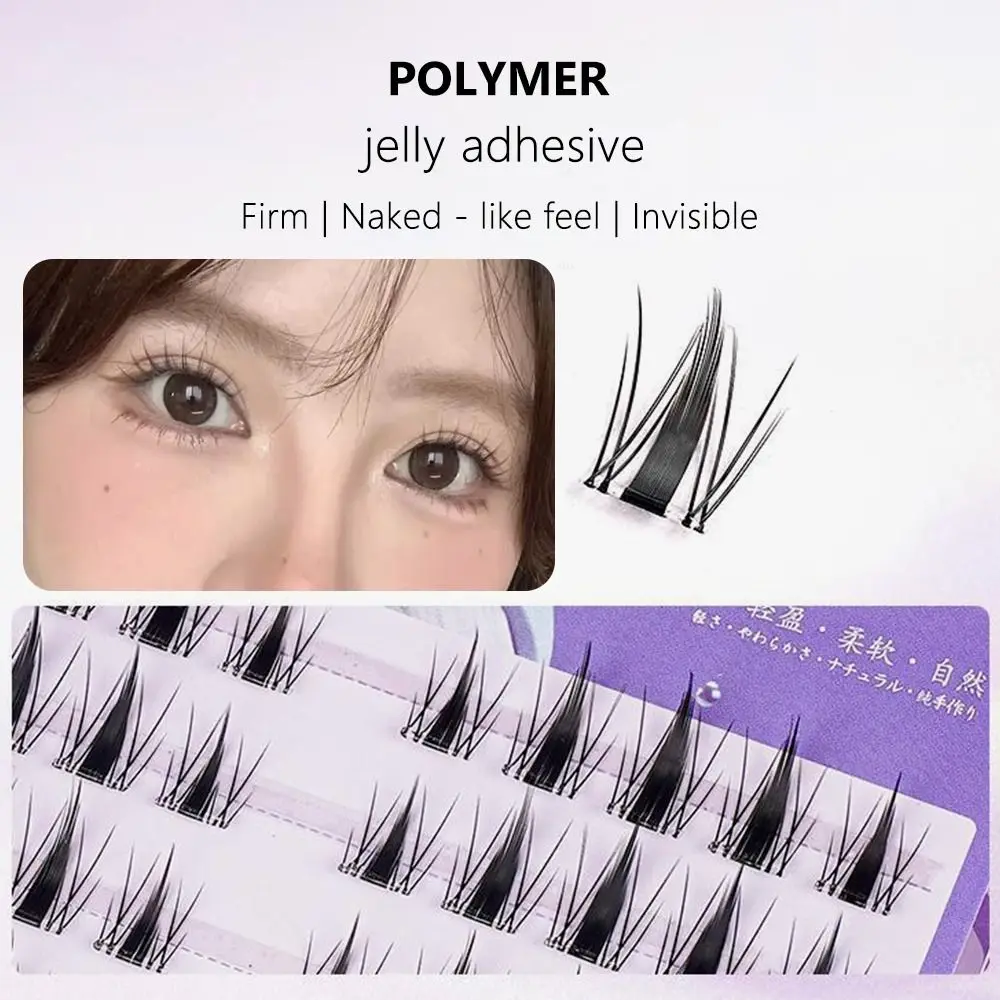 With Jelly Glue Strips Manga Lashes Glue Free Multiple Styles 3D False Eyelashes Nude Makeup Anime Cosplay Cat Elf Eyelashes