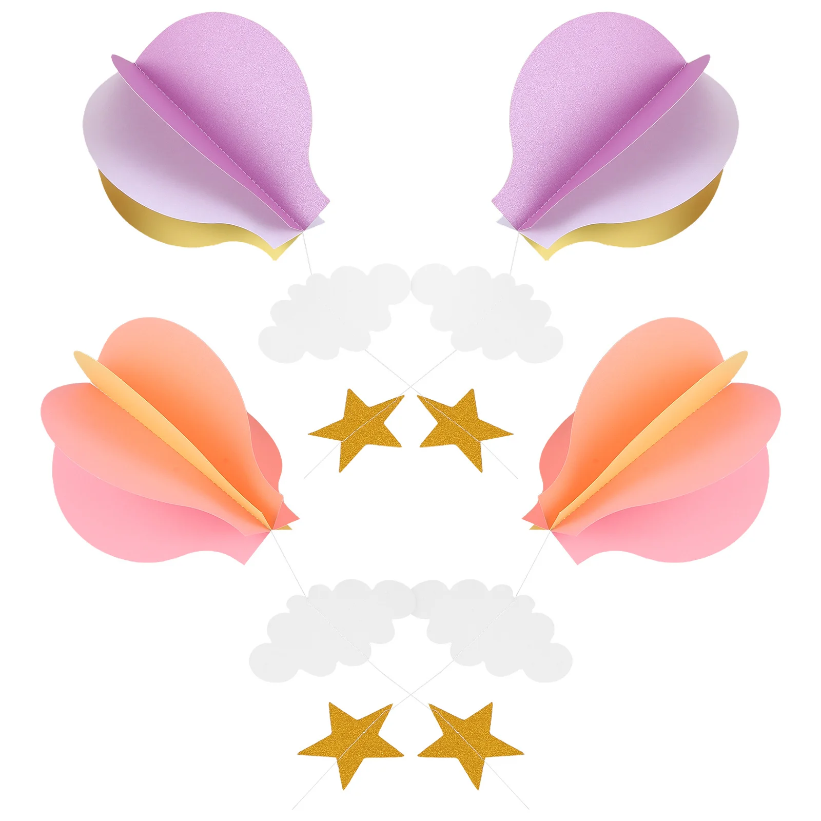

4Pcs Hot Air Balloon Decorations Birthday Wall Decor Cloud Hangings Kids Party Classroom Decor Reusable Woven Hot Air Balloon