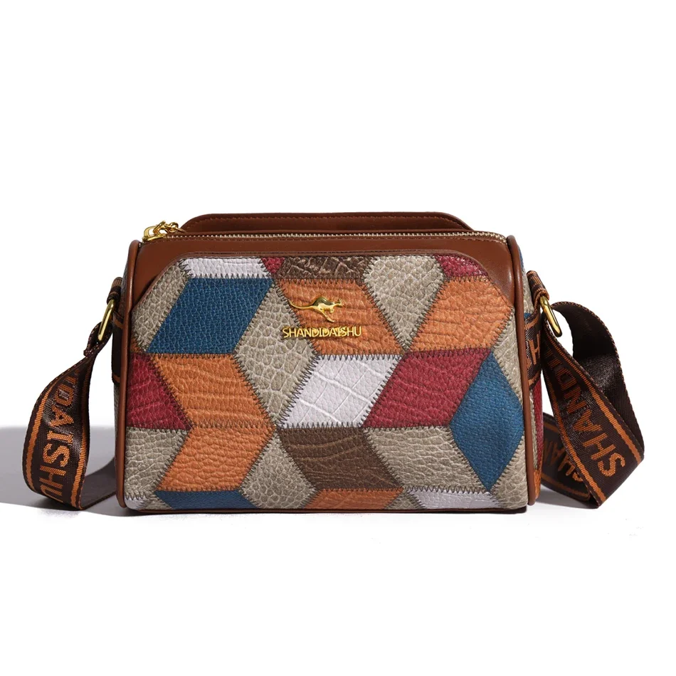 Borsa a tracolla femminile in stile Patchwork di moda borse a tracolla da donna in morbida pelle per borse e borsette da donna Casual