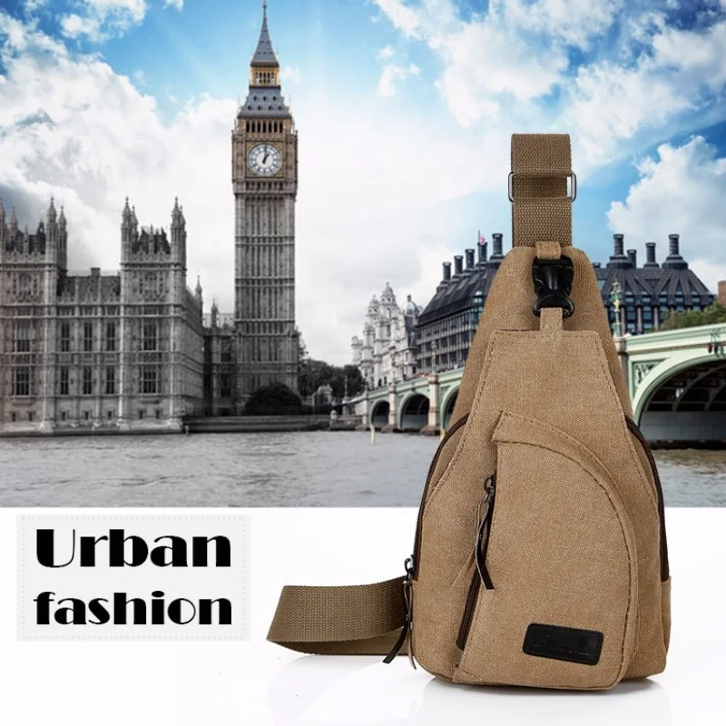 

New Mens Vintage Canvas Satchel Shoulder Sling Chest Pack Multifunctional Outdoor Small Shoulder Bag