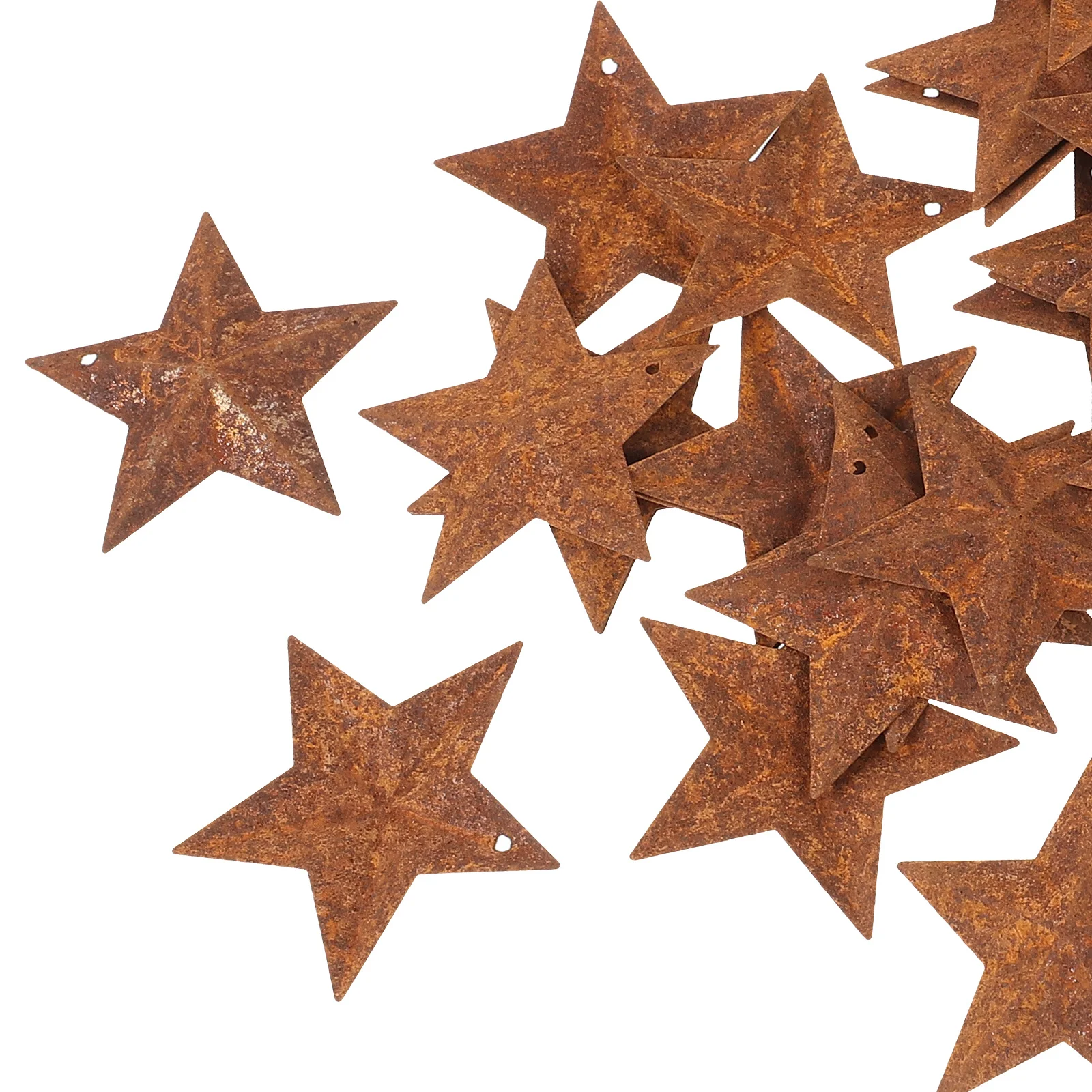 

50Pcs Metal Rusty Star Charms Vintage Style Star Shaped Pendants DIY Rustic Hanging Christmas Craft Decorations