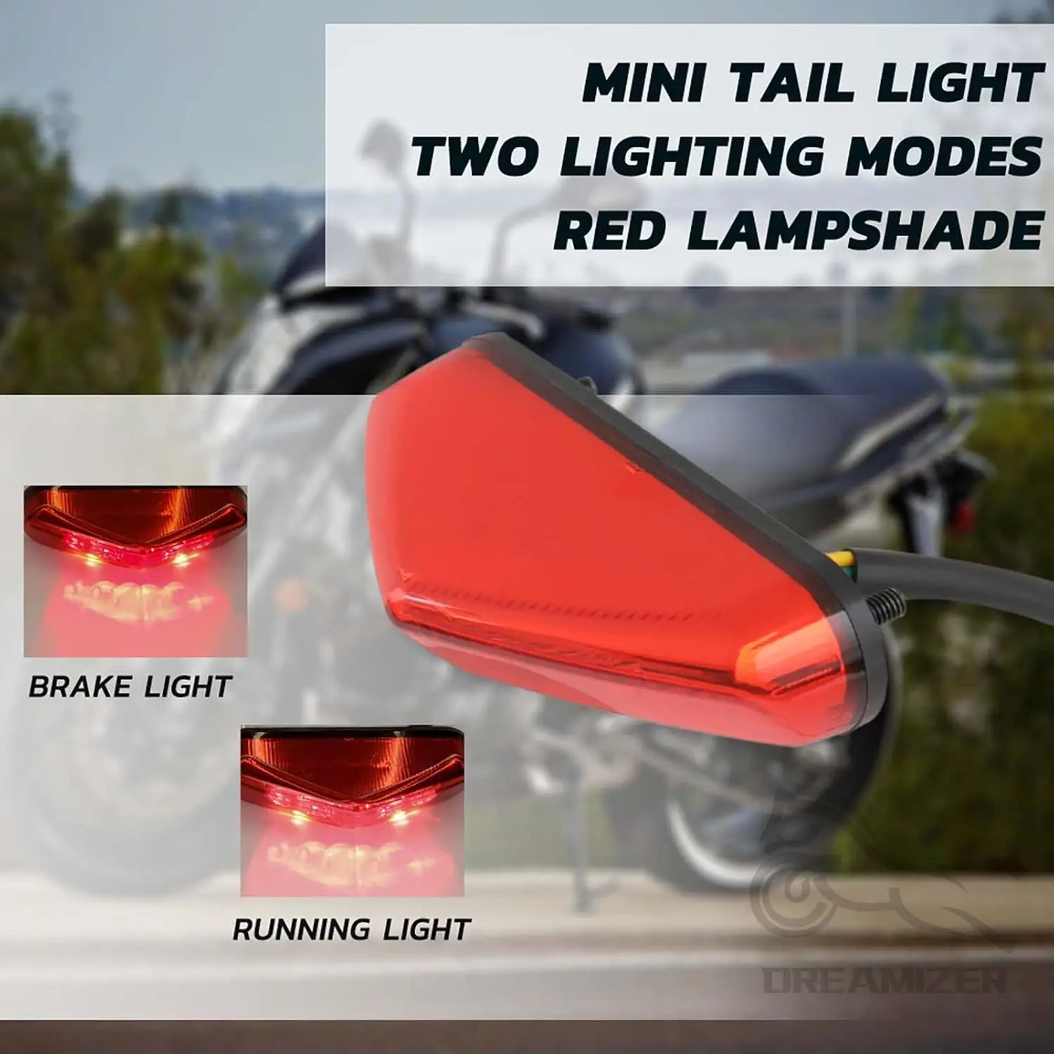 دراجة نارية مصباح ليد خلفي ترخيص 12 فولت مصباح مكبح خلفي ل حفرة الترابية دراجة ATV المروحية سكوتر كروزر رقم لوحة الضوء الخلفي #1