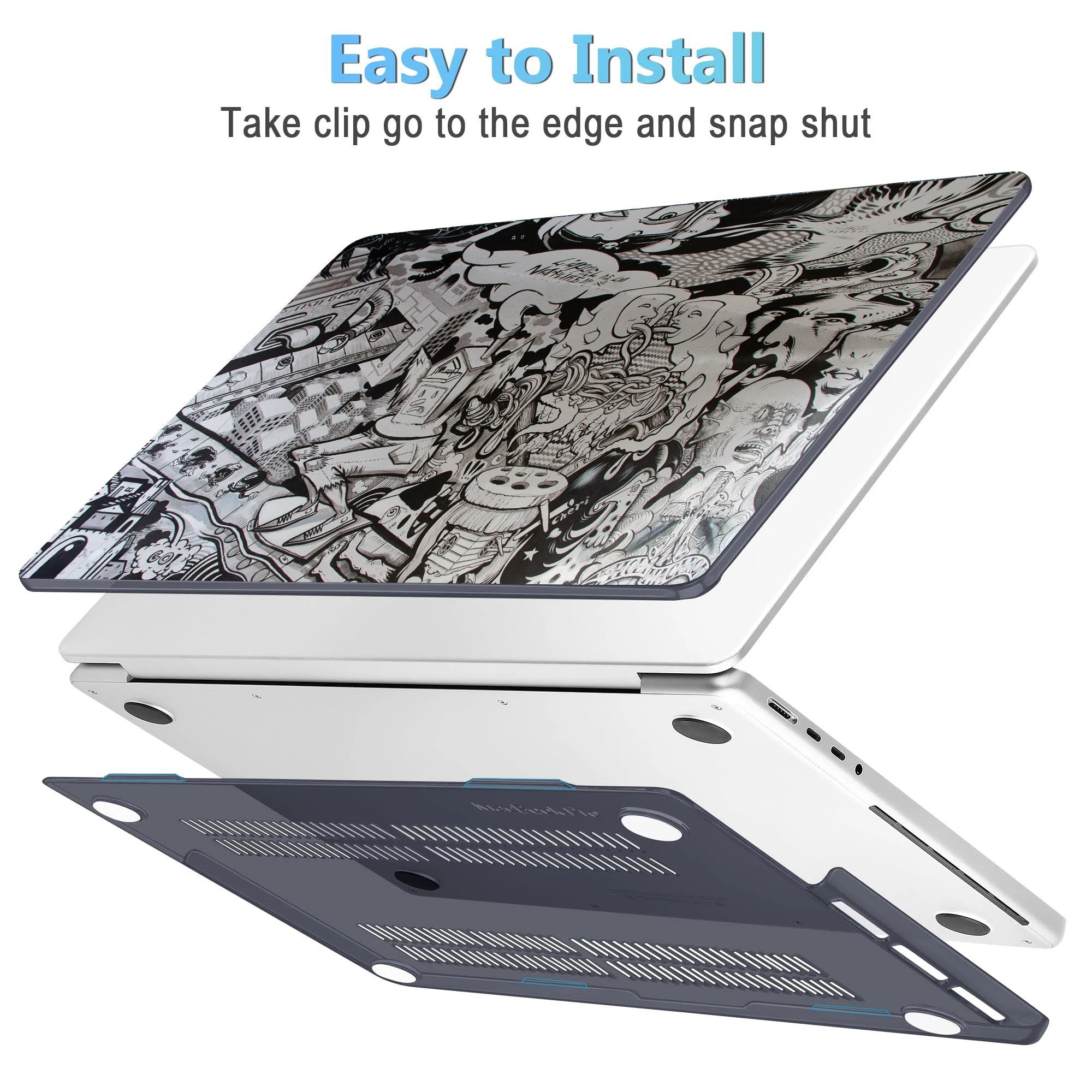Laptop Case For Macbook Air Pro 13 Case 2025 2024 2023 M4 M3 M2 Air 15 Abstract Art For Macbook Pro 16 12 14 Marble Hard Shell