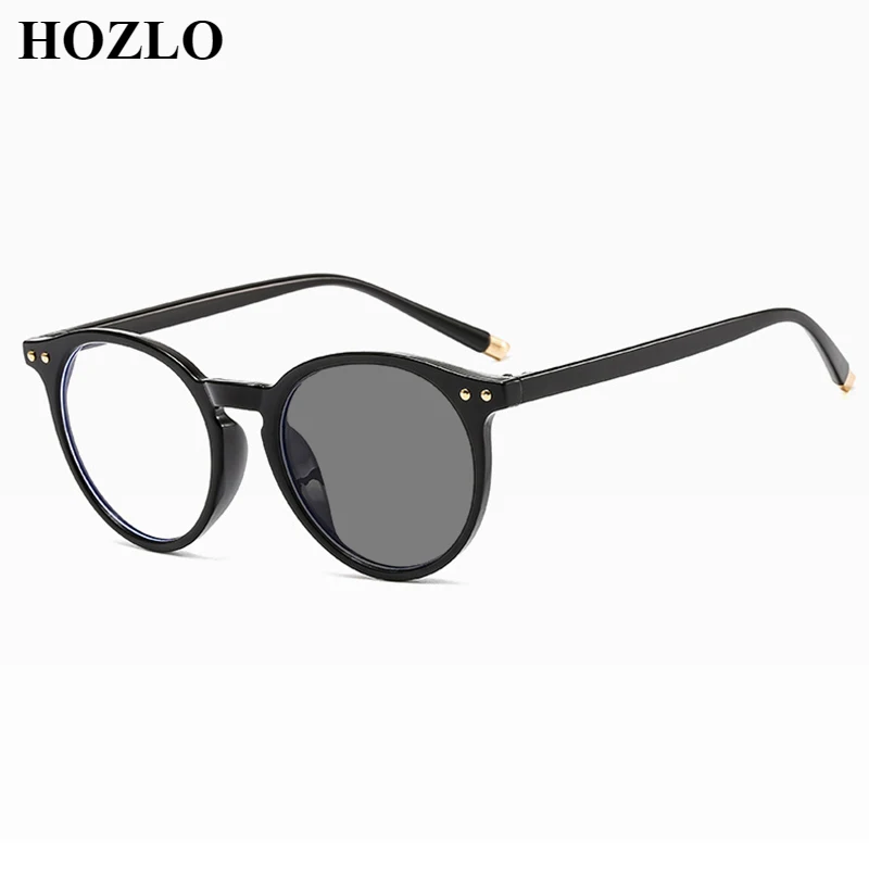 

Fashion Round Frame Rivets Photochromic Myopia Sun Glasses Men Women Shortsighted Sunglasses Driving Travel Eyeglasses 0~-6.0