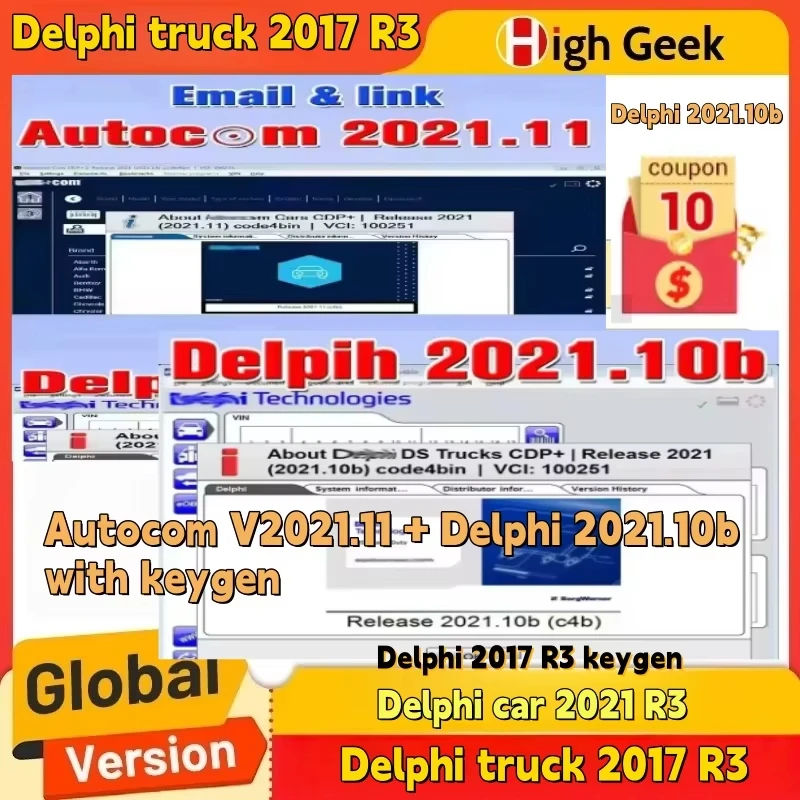 

Software de diagnóstico Delphi 2017.R3 con Keygen Delphis 2021.10b DS 150 Autocoms 2021.11 Soporte de códigos para automóviles y