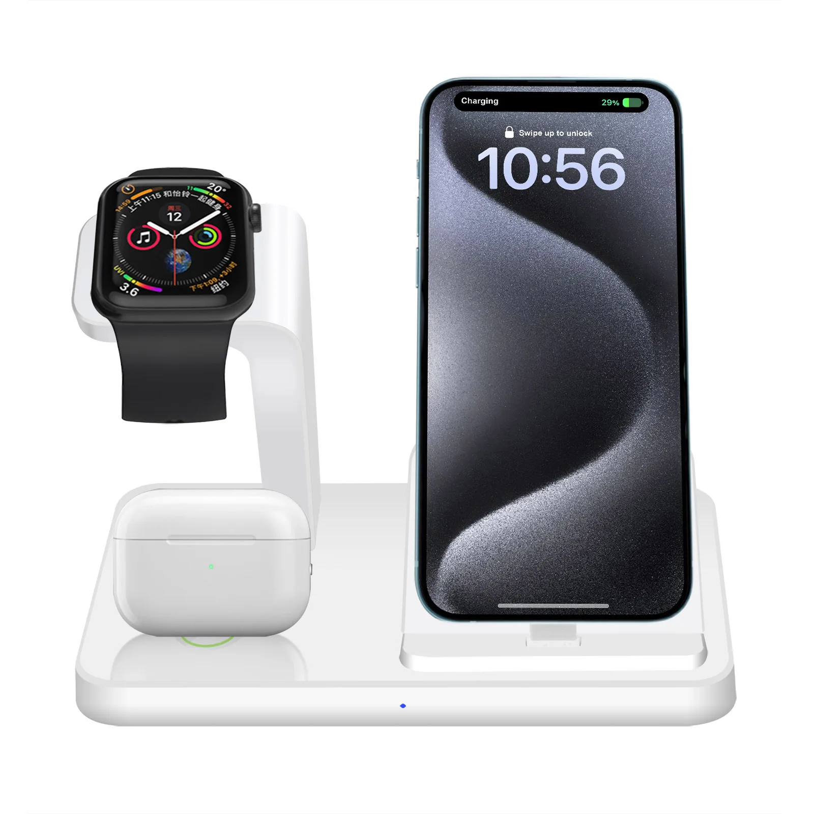 3 in 1 Wireless Charger Dock Station For iPhone 15 series Fast Charging For iWatch 2 3 4 5 6 7 8 9 Airpods Pro 2