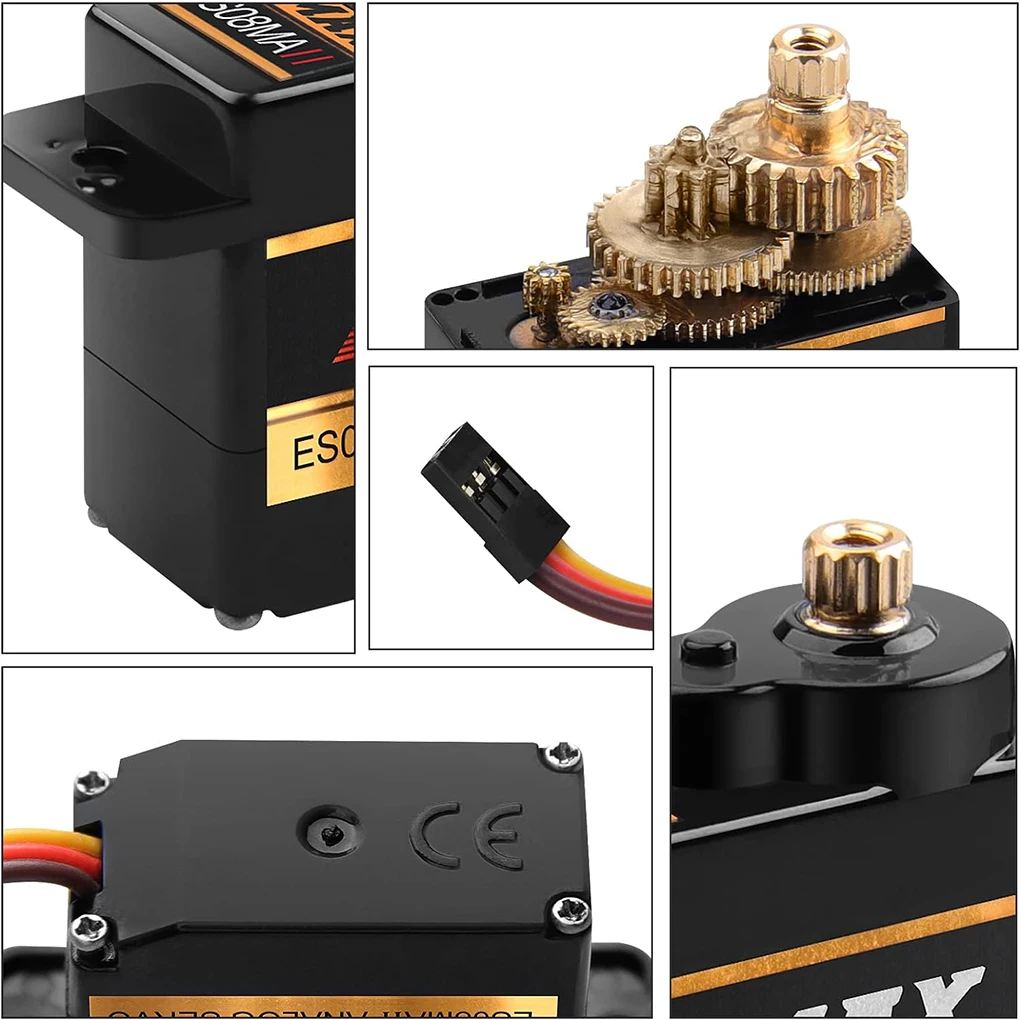 1-4 pz Emax ES08MA II servomotore SCX24 Servo 12g 15T Mini Servo ingranaggio in metallo per Axial SCX24 90081 Axi00006 Axi00002 aggiornamenti