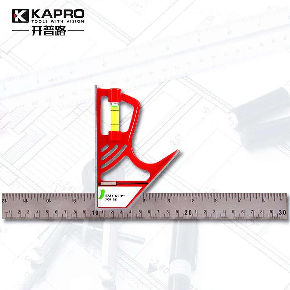 Kapro 30cm Magnetic Lock Combined Square Stainless Steel Metal Square Marking Right Ruler For Joiner Carpenter Woodworking