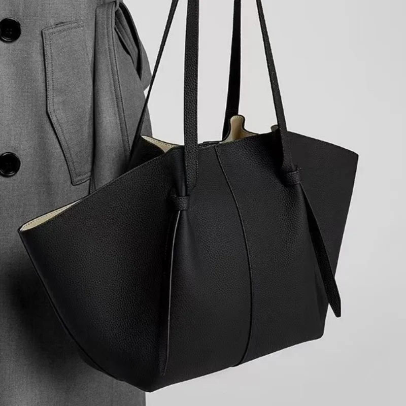 

Top-grain cowhide large bag new autumn and winter genuine leather commuting versatile tote bag large capacity handbag