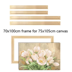 70x100cm Wooden Frame for 75x105cm Pictures For Wall Canvas Frame Diamond Painting Large Size Picture Poster Wall Frame Pine