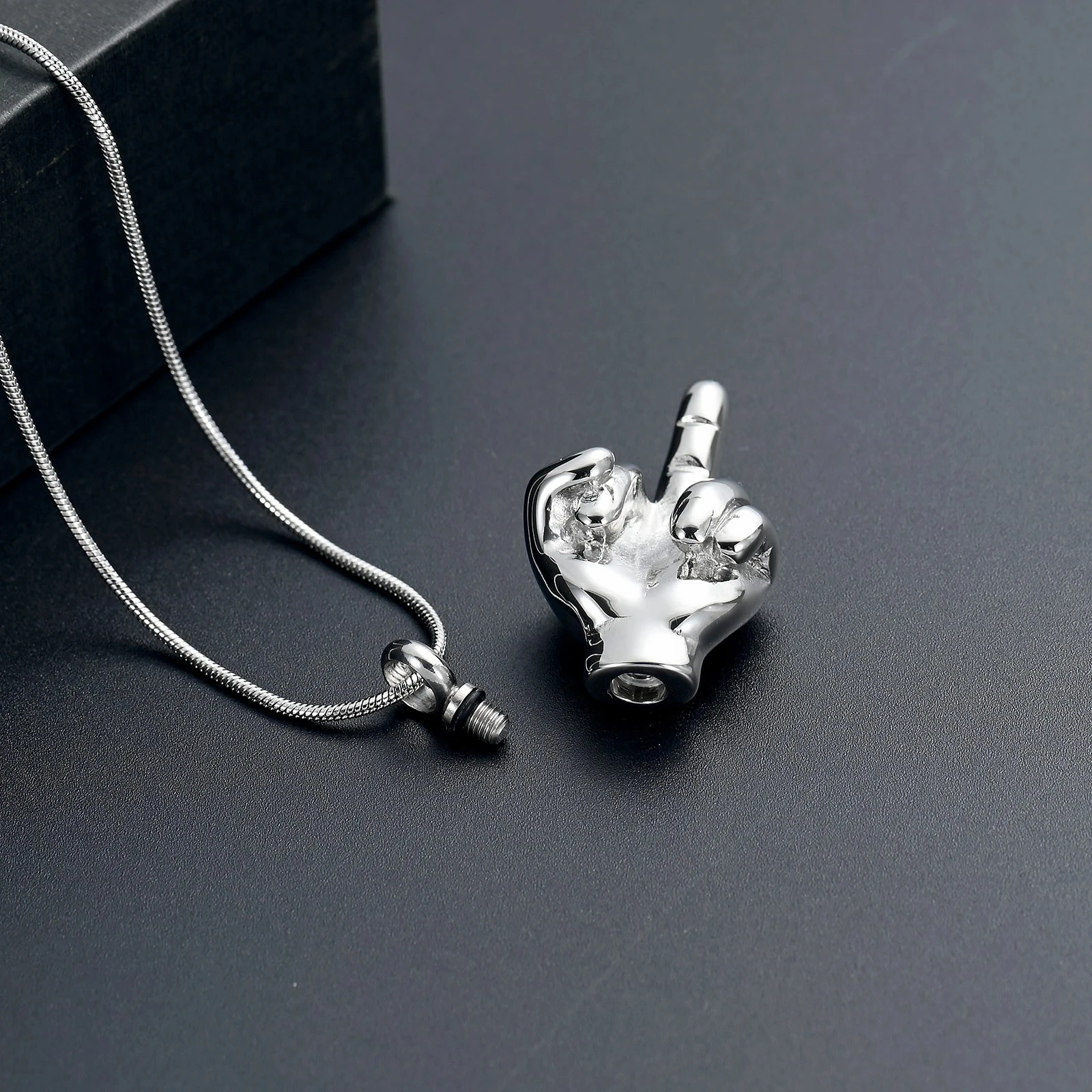 Cremation Jewelry  Hold Human Ashes Stainless Steel Hand Memorial Urn Necklace For Women Men Memorial Pendant image 5