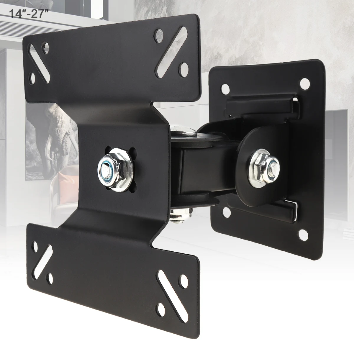 Universal Adjustable TV Wall Mount Bracket Flat Panel 180 Degree Rotation with Small Wrench for 14 - 27 Inch LCD LED Monitor