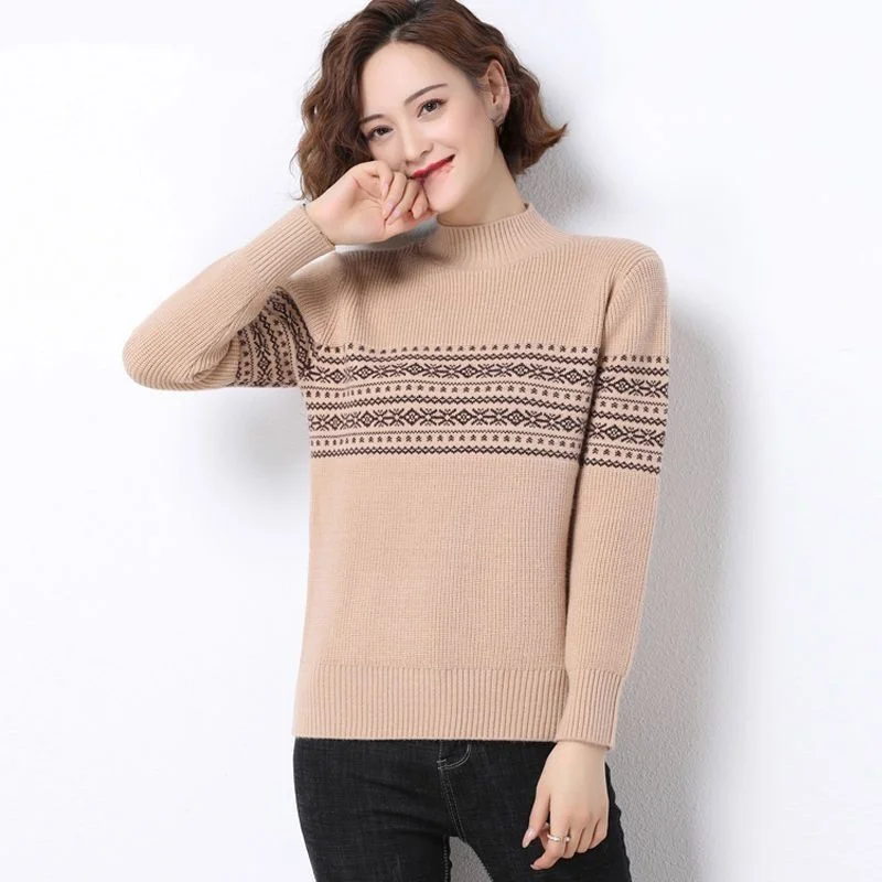 

Women's Knitted Sweater f High Collar Autumn Winter New Sle Dongguan Daliang Woolen Weaving Store Front Long Sve