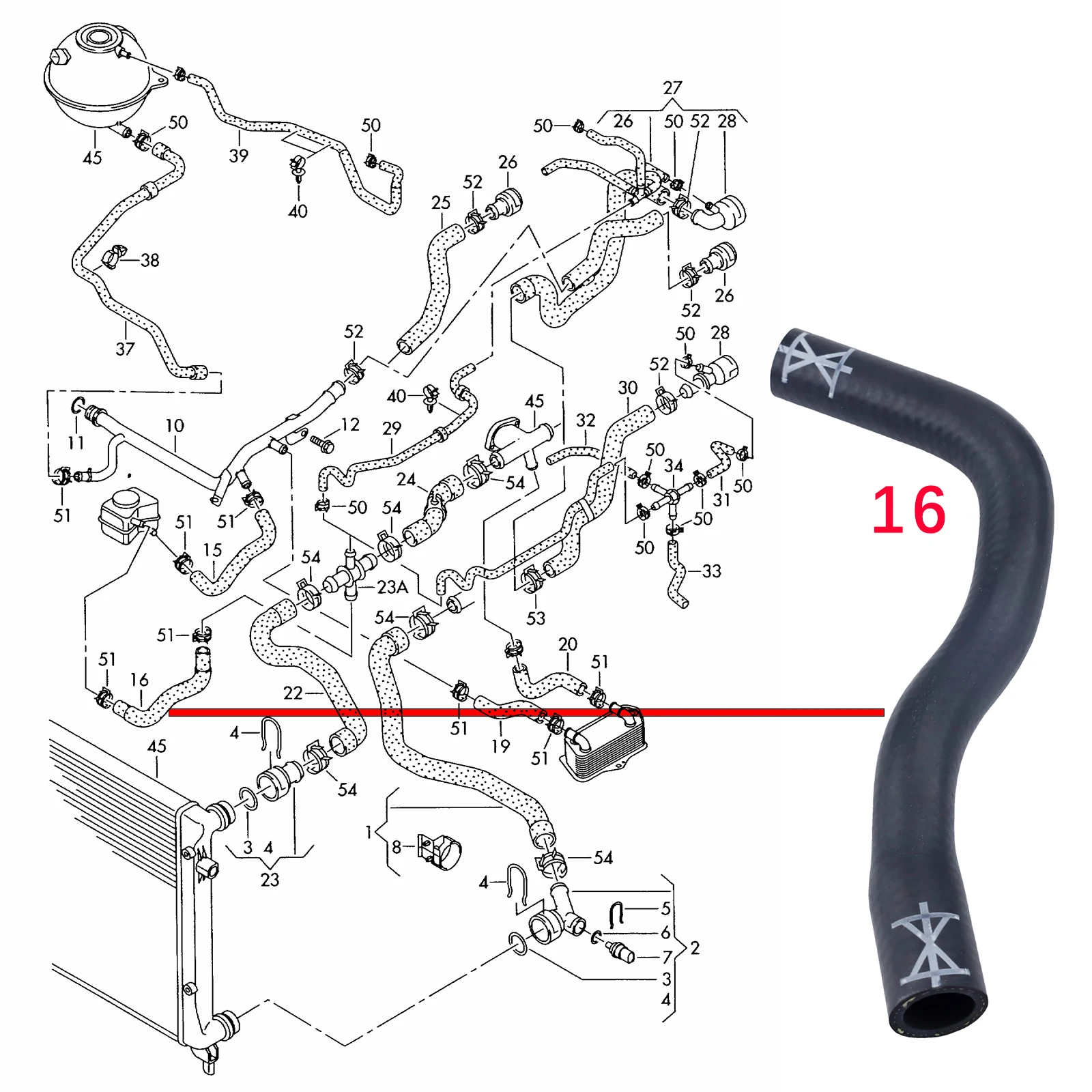 

Car Transmission Cooler Hose For VW BORA 2008-2011 2.0T/1.6T LAVIDA A4 2008-2013 2.0T 180121096 Engine Cooling Accessories