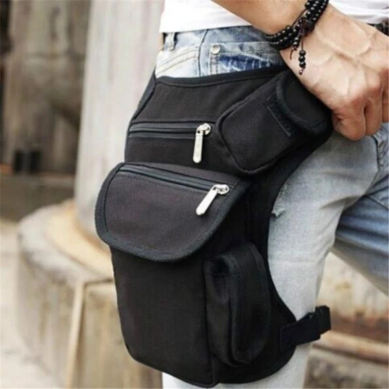 Male Canvas Drop Leg Bag Waist Bag Fanny Pack Belt Hip Bum Travel Multi-purpose Motorcycle Messenger Shoulder Bags