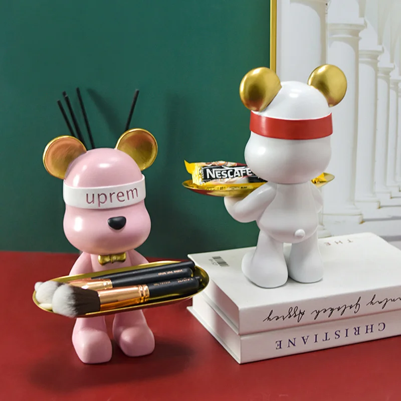 صينية الدب العنيف الإبداعية باللون الأحمر الصافي لتخزين غرفة المعيشة وخزانة التلفزيون وديكورات المنزل المكتبية #3