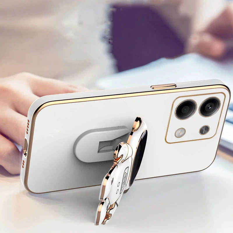 Luxury Astronaut Soft Phone Case For Xiaomi Redmi Note 13 13ProPlus 13C 12S 12C 1S 10A 10C 9S POCO X6 M6Pro Stand Silicone Cover