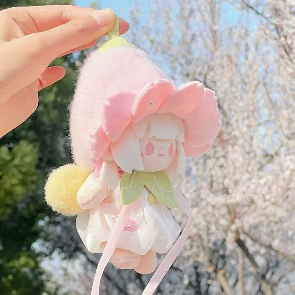 

Sakura Elf 10cm Cotton Doll Clothes Flower Hat Dress Doll Clothes Outfit Funny with Wing Doll Dress Up Set 10cm Cotton Doll